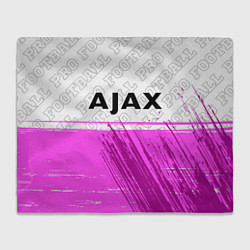 Плед флисовый Ajax pro football посередине, цвет: 3D-велсофт