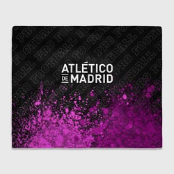 Плед флисовый Atletico Madrid pro football посередине, цвет: 3D-велсофт
