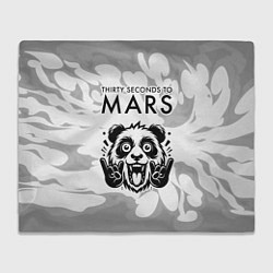 Плед флисовый Thirty Seconds to Mars рок панда на светлом фоне, цвет: 3D-велсофт