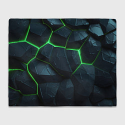Плед флисовый Abstract dark green geometry style, цвет: 3D-велсофт