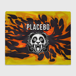 Плед флисовый Placebo рок панда и огонь, цвет: 3D-велсофт