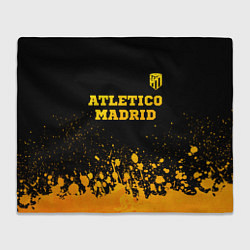 Плед флисовый Atletico Madrid - gold gradient посередине, цвет: 3D-велсофт