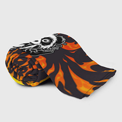 Плед флисовый Disturbed рок панда и огонь, цвет: 3D-велсофт — фото 2