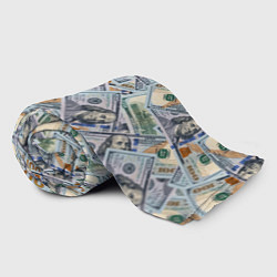 Плед флисовый Банкноты сто долларов, цвет: 3D-велсофт — фото 2