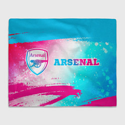 Плед флисовый Arsenal neon gradient style по-горизонтали, цвет: 3D-велсофт