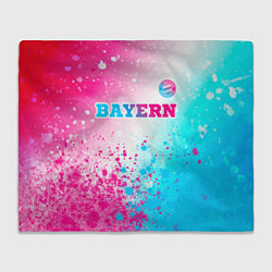 Плед флисовый Bayern neon gradient style посередине, цвет: 3D-велсофт