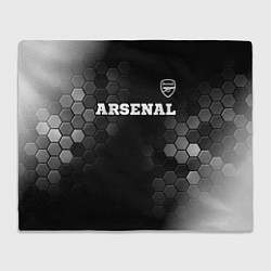 Плед флисовый Arsenal sport на темном фоне посередине, цвет: 3D-велсофт