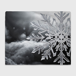 Плед флисовый Чено-белая снежинка, цвет: 3D-велсофт