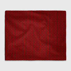 Плед флисовый Арабский узор красного цвета на чёрном фоне, цвет: 3D-велсофт