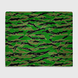 Плед флисовый Камуфляж на зеленом фоне, цвет: 3D-велсофт