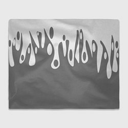 Плед флисовый Потеки белой краски на сером фоне, цвет: 3D-велсофт