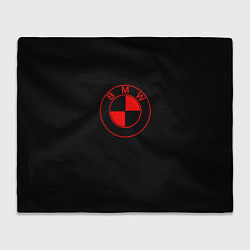 Плед флисовый BMW red logo, цвет: 3D-велсофт