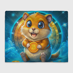 Плед флисовый Хомячок с криптой, цвет: 3D-велсофт
