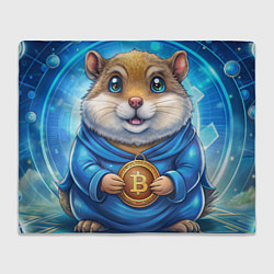 Плед флисовый Хомячок с криптой, цвет: 3D-велсофт