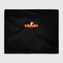 Плед флисовый CSGO огненное лого, цвет: 3D-велсофт
