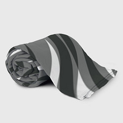 Плед флисовый Серые с белым полосами, цвет: 3D-велсофт — фото 2