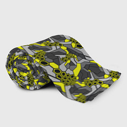 Плед флисовый Шестиугольная текстура желтого камуфляжа, цвет: 3D-велсофт — фото 2