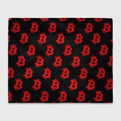 Плед флисовый Bitcoin red logo money, цвет: 3D-велсофт