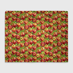 Плед флисовый Румяные яблоки паттерн, цвет: 3D-велсофт