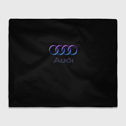 Плед флисовый Audi neon logo, цвет: 3D-велсофт