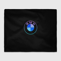 Плед флисовый BMW neon logo, цвет: 3D-велсофт