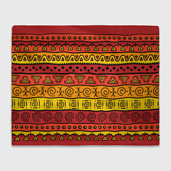 Плед флисовый Африканские этнический орнамент, цвет: 3D-велсофт