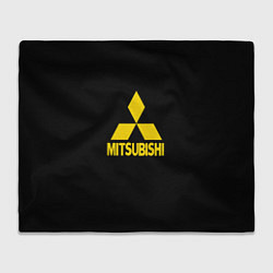 Плед флисовый Mitsubishi logo yelow, цвет: 3D-велсофт