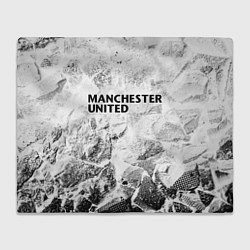 Плед флисовый Manchester United white graphite, цвет: 3D-велсофт
