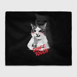 Плед флисовый Сердитый кот с ножом, цвет: 3D-велсофт