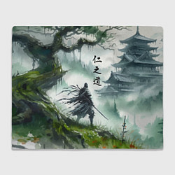 Плед флисовый Samurai - ghost of Tsushima, цвет: 3D-велсофт