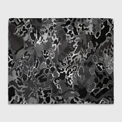 Плед флисовый Чёрно-серый абстракция, цвет: 3D-велсофт