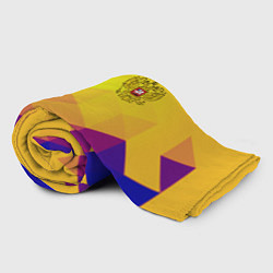 Плед флисовый Желтая геометрия - спорт Россия с гербом, цвет: 3D-велсофт — фото 2