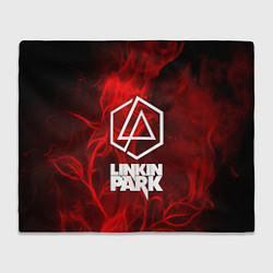 Плед флисовый Linkin park fire flower, цвет: 3D-велсофт