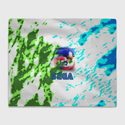 Плед флисовый Sonic sega game, цвет: 3D-велсофт