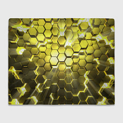 Плед флисовый Золотые соты, цвет: 3D-велсофт