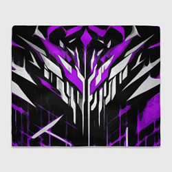 Плед флисовый Purple and white abstraction on a black background, цвет: 3D-велсофт