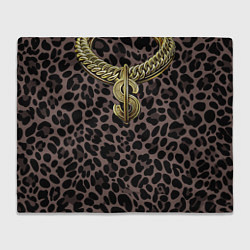 Плед флисовый Костюм богача с золотой цепью, цвет: 3D-велсофт