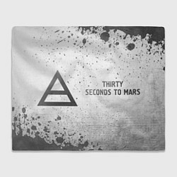 Плед флисовый Thirty Seconds to Mars - white gradient по-горизон, цвет: 3D-велсофт