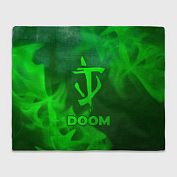 Плед флисовый Doom - green gradient, цвет: 3D-велсофт