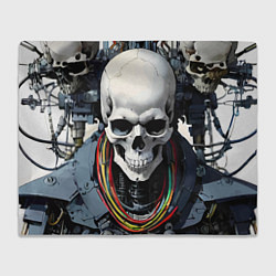 Плед флисовый Cool cyber skull - ai art fantasy, цвет: 3D-велсофт