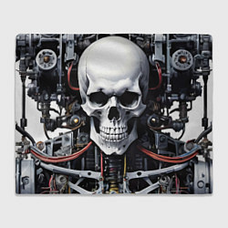 Плед флисовый Cyber skull - ai art, цвет: 3D-велсофт