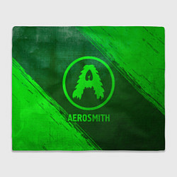 Плед флисовый Aerosmith - green gradient, цвет: 3D-велсофт