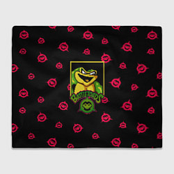 Плед флисовый Боевые жабы паттерн, цвет: 3D-велсофт