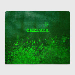 Плед флисовый Chelsea - green gradient посередине, цвет: 3D-велсофт