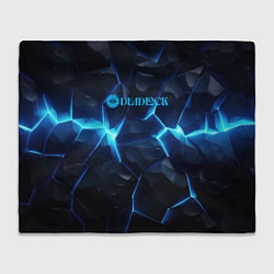 Плед флисовый Deadlock logo синий лого, цвет: 3D-велсофт