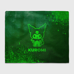 Плед флисовый Kuromi - green gradient, цвет: 3D-велсофт