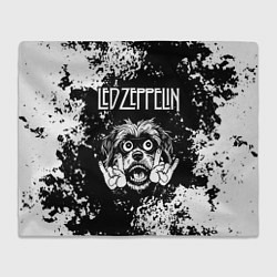 Плед флисовый Led Zeppelin рок пес, цвет: 3D-велсофт