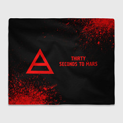 Плед флисовый Thirty Seconds to Mars - red gradient по-горизонта, цвет: 3D-велсофт