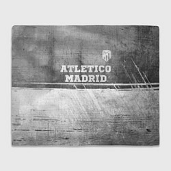 Плед флисовый Atletico Madrid - grey gradient посередине, цвет: 3D-велсофт