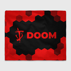 Плед флисовый Doom - red gradient по-горизонтали, цвет: 3D-велсофт